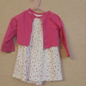 🦋Carter's Butterfly  Dress and Sweater  9 months